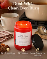 M&SENSE Spiced Apple Cider Scented Soy Candle for Home Autumn Decor Gift