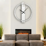SHYFOY Wall Clock Decorative Large Clock Living Room Decor - 23" Big Clocks All Mirror Glass Finish, Modern Clock for Wall Round Wall Decor for Office Bedroom Fireplace