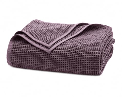 BOLL & BRANCH Waffle Bed Blanket, Twin/Twin XL, Plum