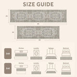 2x8 Non-Slip Runner Rug, Gray Vintage Distressed