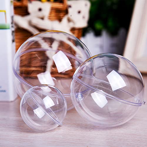 20 Pack Clear Plastic Fillable Ornaments Balls for Crafts, 3.15''/80mm Christmas Ornaments DIY for Holiday, Wedding, Gifts, Home Decor