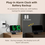 AuroraCalm Digital Alarm Clock with Large Numbers for Bedrooms: Bold Display Readable Across The Room with 5 Level Brightness - 5 Alarm Sounds 8 Night Lights for Kids Seniors Teens - Green