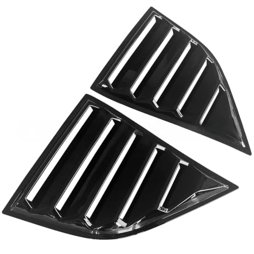 2015-2022 Fit for Dodge Challenger Rear Louver Window Side Shutter Cover Trim Car Sticker Vent Scoop Exterior Decoration Body Kit(Gloss Black)