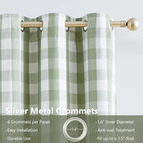 Amzdecor Sage Green White Buffalo Plaid Full Blackout Curtains 84 Inch for Bedroom Living Room Farmhouse Check Patterned Drapes Thermal Insulated Soundproof Grommet Window Treatment, 2 Panels, 40"x84"