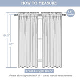 Gwine White Sheer Curtains 63 Inch Length 2 Panels Set, Light Filtering Leaf Jacquard Textured Soft Airy Living Room Bedroom Curtains, Elegant Rod Pocket Farmhouse Curtain, 42Wx63L Inches, 2PCS