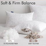 MIULEE Pillow Inserts 20x20 Inch Set of 4, Feather Mix Polycotton with Cotton Fabric Square Decorative Throw Pillows for Couch Bed Sofa