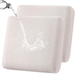 Fuloon Waterproof Seat Cushion Covers 2 PCS, Stretch Sofa Cushion Slipcovers Couch Covers Solid Washable Furniture Protector Suitable for Armchair Loveseat Sofa (Pale Beige)