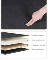 B FSOBEIIALEO Folding Storage Ottoman, Round Sherpa Ottomans, Dark Grey