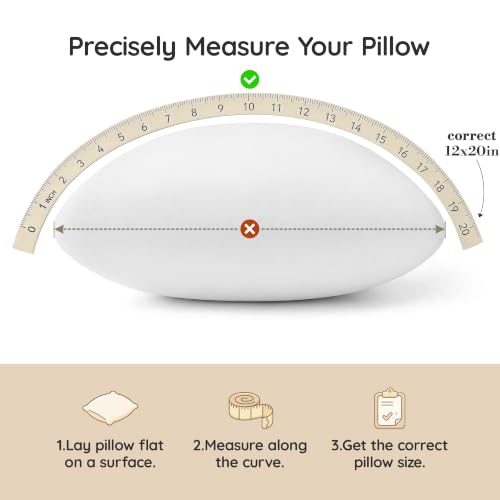 AM AEROMAX 12x20 Memory Foam Throw Pillow Insert, Rectangular Lumbar, White