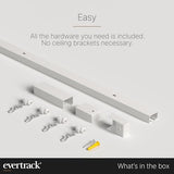 Curtain Track - Ceiling Mounted Curtain Rail for Curtains, Drapes, and Room Dividers - USA Made - Small+ (12 Feet), Pure White