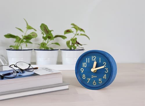 Driini Wooden Analog Desktop Clock – 4.3 in. Decorative Pinewood Clock. 4 Color Bundle