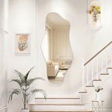 Hasipu Irregular Wall Mirror, 48"x22" Asymmetrical Frameless Mirror, Modern Decorative Mirrors for Living Room, Entryway, Hallway, Bathroom, Bedroom,Wall Mounted Home Decor