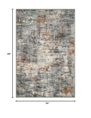 Abstract Washable Entryway Rug 3x5 Area Rug Non Slip Kitchen Rugs