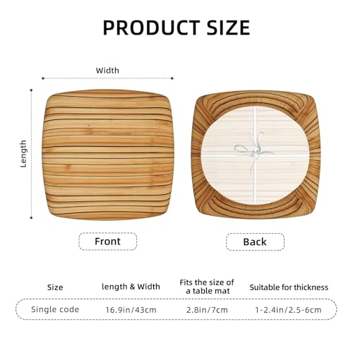 4PCS Dining Chair Covers for Dining Room Bamboo Board Texture Chair Seat Cover Stretch Parsons Chair Slipcover Removable Washable Seat Cushion Slipcovers Cover for Kitchen Office