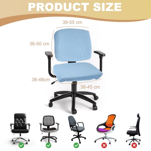 uxcell Office Chair Cover, Desk Chair Covers Stretch Slipcover for Home Office Computer Desk Chairs Sky Blue