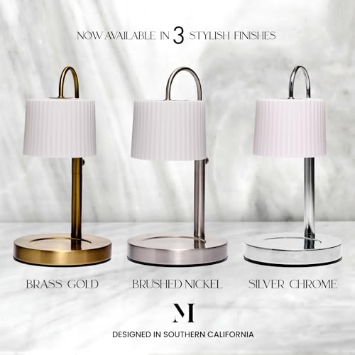 Dimmable Glass Candle Warmer Lamp with Timer - Adjustable Height Candle Lamp Warmer with Timer (8H/4H/2H) - Wax Melter - Ideal Gift, fits Various Size Scented Candles - 02 Bulb - (Brushed Nickel)
