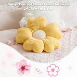 Sioloc Yellow Flower Pillow, Decorative Throw Pillow for Bed, Cute Daisy Flower Shaped Floor Cushion for Pet, Couch & Room Decor (15.7 Inch)