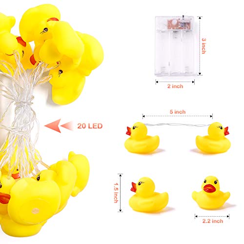 AceList 20 LED Children's Room LED String Lights for Holiday Wall Window Tree Decorative Party Yard Garden Kids Bedroom Living Dorm Uses Squeeze Sound Squeaky - Duck