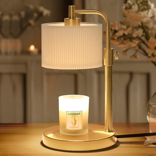 NITOWOLF Candle Warmer Lamp, Candle Lamp Warmer with Timer Adjustable Height Wax Warmer Lamp for Jar Candles, Birthday Gifts for Women Mothers Day Gifts (Gold)