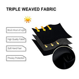 DWCN Black Blackout Curtains for Bedroom Sewn with Tiebacks - Thermal Insulated Light Blocking Grommet Window Curtains for Living Room, 42 x 63 inch Length, Set of 2 Drape Panels