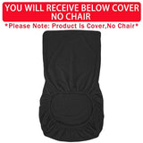 Vanity Chair Cover Criss Cross Chair Cover Waterproof and Elastic Armless Chair Slipcover Armless Chair Covers Office Chair Covers (Black,Just The Cover,No Chair)