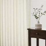 96 Inches Long Pinch Pleated Semi Sheer Curtains,Natural Linen Blended Light Filtering Window Curtains 96 Length 2 Panels for Living Room Bedroom Pinch Pleat Drapes with Hooks 2 Panels 40" Wx96 L