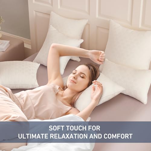 Leeden 12x20 Pillow Insert Set of 2 - Firm and Fluffy Lumbar Pillow Inserts, Rectangle Interior Sofa Pillow Inserts, Decorative Pillow Insert Pair - Beige Couch Pillow