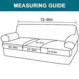 Turquoize 4 Pieces Sofa Covers for 2 Individual T Cushion Couch Sofa Slipcover Bundle 3 Pieces Loveseat Slipcover, Island Fossi