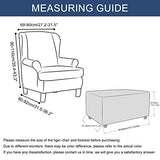 HAOYONG Stretch Wing Chair Cover Set Ottoman Slipcover 2 Pieces Wingback Chair Slipcover and and 1 Piece Rectangle Storage Stool Cover Removable Armchair Sofa Covers for Living Room Bedroom