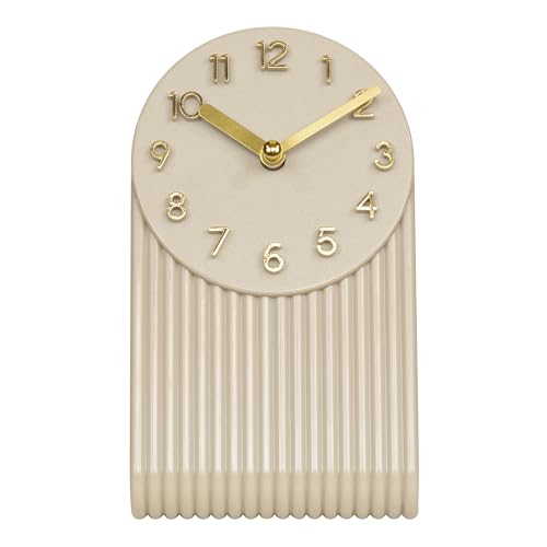 La Crosse Clock 437-3015SW Grooves Quartz Analog Tabletop Clock - Soft White