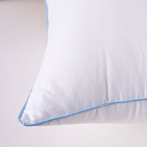 Pillows Set of 2, Fluffy Down Alternative Bed Pillow Cotton Cover, White, Queen Size 20x28
