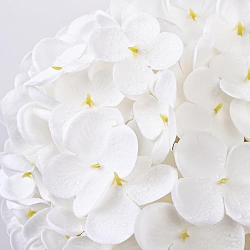 4 Pcs White Hydrangea Artificial Flowers, Latex Real Touch Hydrangea Flowers, 19.6'' Full Faux Hydrangea Flowers Fake Flowers for Home Decor Party Wedding Centerpiece Bouquet Floral Arrangements