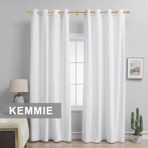 Heavy Duty Curtain Rods, 1 1/8 Inch Diameter Single Curtain Rod 144-240Inch(12-20ft) Extendable Length for Large Windows with End Caps Adjustable Modern Brackets-Warm Gold