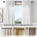 VOIIY Curtain Rods for Windows 48 to 84 Inch(4-7 Feet),Black 1'' Diameter Drapery Rods with End Cap Style Design,Modern Adjustable Heavy Duty Curtain Rod,Size:36''-88''