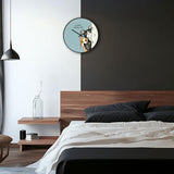 8 inch Plastic Wall Clock Battery Operated, Decorative Round Wall Clock, Quiet Wall Clock, Cat Pattern