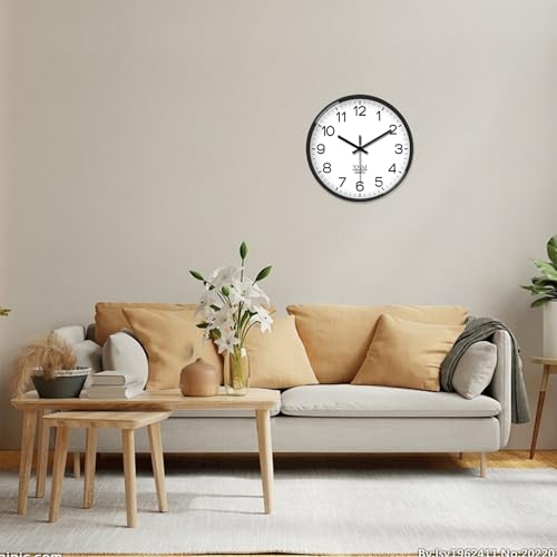 XNM 8 Inch Small White Classic Wall Clock for Living Room Bedroom Kitchen Analog Modern Clocks Battery Operated Minimalist Silent Wall Clock Non Ticking