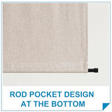 RYB HOME Tricia Room Darkening Curtains for French Door, Nature Linen Blended Privacy Roll Up Door Curtains and Drapes Blinds for Sightseeing and Window Decor, W26 x L69 inch, 1 Pc, Khaki