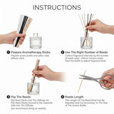 JJUNW 180PCS Rattan Reed Diffuser Sticks, 7.8inch Diffuser Replacement Sticks Wood Reeds for Diffusers Essential Oil Aroma for Home Bathroom Office