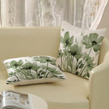 Spring Floral Pillow Covers 18x18 Inches Set of 2,Sage Green Floral Throw Pillow Covers Outdoor Summer Flower Decoration Pillowcase Farmhouse Decorative Square Linen Cushion Cover For Home Sofa