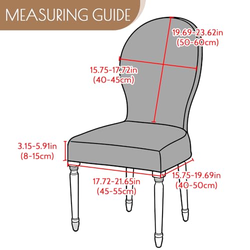 Round Back Dining Chair Cover Set 2/4/6, Curved Back Chair Covers Stretch Armless Dining Chair Slipcovers Mid Century Modern Chair Seat Protector for Kitchen, Home and Banquet (Green, Set of 6)