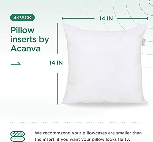 Acanva Square Premium Throw Pillow Inserts with Microfiber Filled, Lumbar Support Decorative Stuffer for Sofa Bed Couch & Chairs