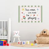 Kids Playroom Decor Banner Sage Green Play Room Wall Decor 30"x20" | This Room Was Made for Playing Nursery Playroom Toddler Toy Room Bedroom Decor