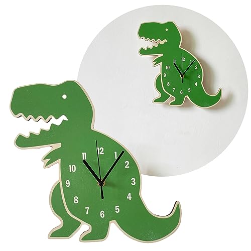 Cartoon Dinosaur Wall Clock Silents Decal Hangings Clock Decoration Living Rooms Playrooms Kid Bedroom