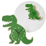 Cartoon Dinosaur Wall Clock Silents Decal Hangings Clock Decoration Living Rooms Playrooms Kid Bedroom