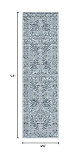Vintage Floral Washable Runner Rug 2x8 Blue White Runners For Hallways