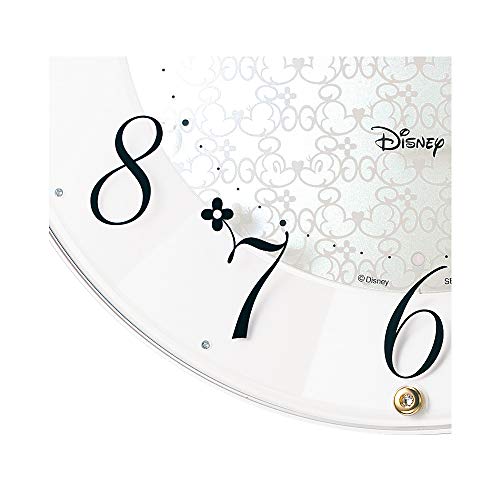 Seiko Clock Character Wall Clock, Adult Disney Mickey Mouse, Minnie Mouse, Radio, White Pearl, Diameter 12.9 x 1.8 inches (327 x 46 mm), FS513W