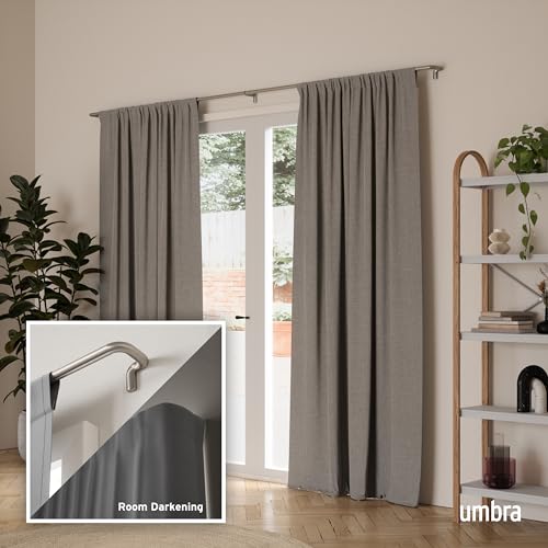 Umbra Twilight Curtain Rod Set – Wrap Around Design Ideal for Blackout or Room Darkening Panels, 30 to 84 Inches, Nickel