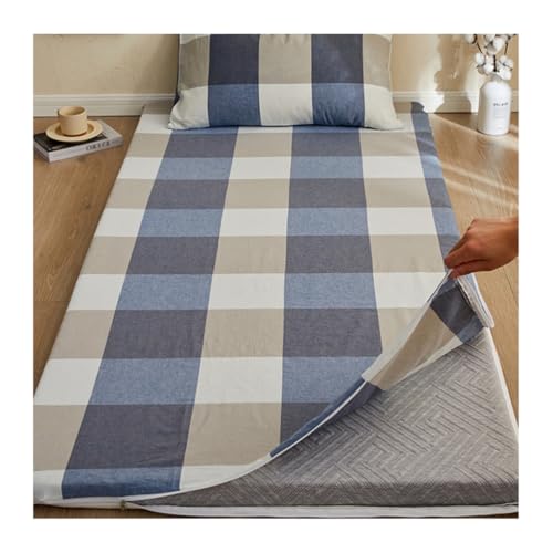 Washed Cotton Futon Cover for Japanese Tatami Floor Mattress Japanese Futon Mattress Protector Cover Retro Floor Futon Mattress Pad Cover Zipper Floor Mattress Protector,C,90x200cm/35x79in