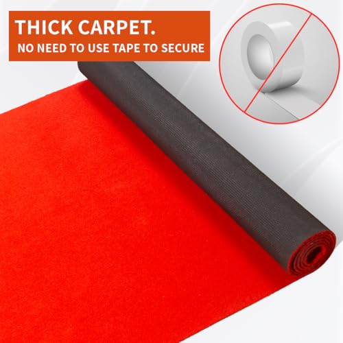 Red Carpet Runner 3x10 ft – Extra Thick 450 GSM Non-Slip Waterproof Aisle Rug for Weddings, Parties, Events, Banquets & Proposals
