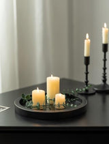Hanobe Round Wood Candlestick Holder Tray for Table Centerpiece Decor, 11"